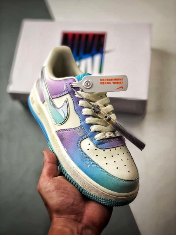 Air Force 1 Low Estilo Chinês Azul, Verde e Roxo - Vista 1