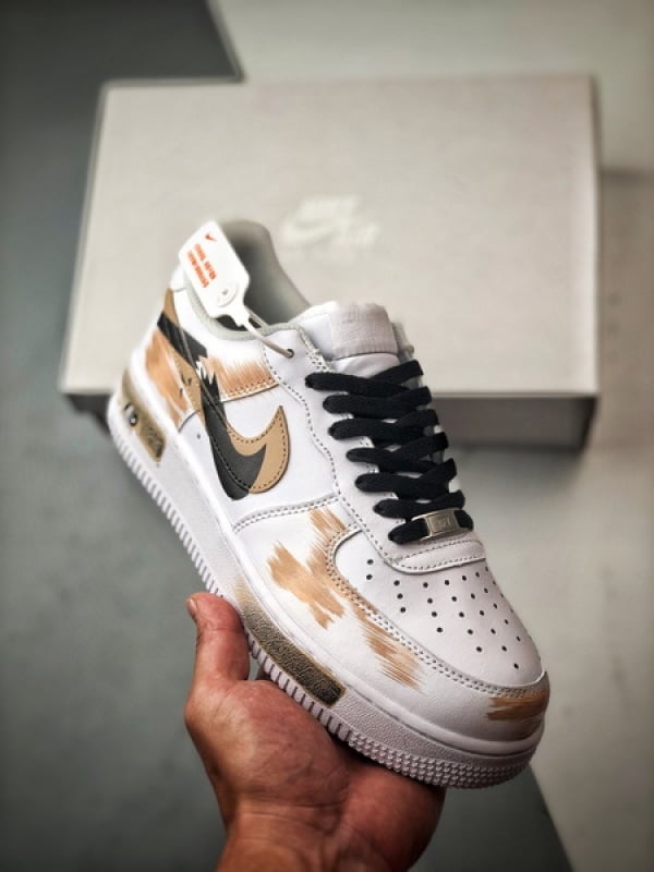 Air Force 1 '07 Low Três Ganchos Branco, Preto e Marrom - Vista 1