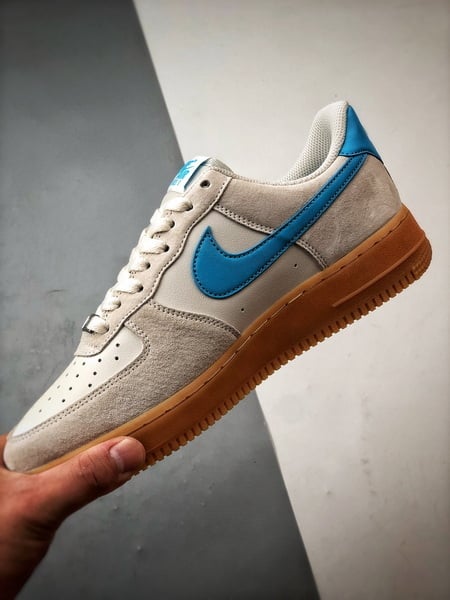 Air Force 1 '07 Low Cinza e Azul Sola Natural - Vista 5