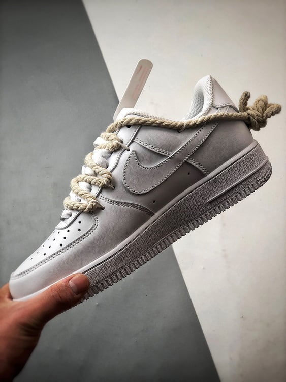 Nike Air Force 1 Low 07 Branco com Cordas - Vista 5