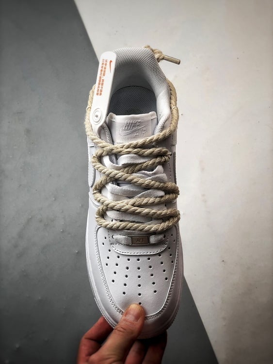 Nike Air Force 1 Low 07 Branco com Cordas - Vista 9
