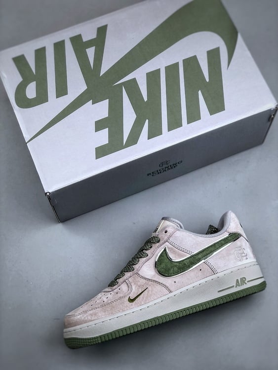Air Force 1 '07 Low Camurça Cinzento e Verde Mini Gancho Estrela - Vista 7