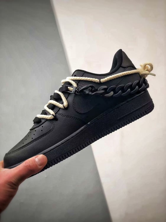Air Force 1 '07 Low Preto Corrente Desconstruído com Tiras - Vista 5