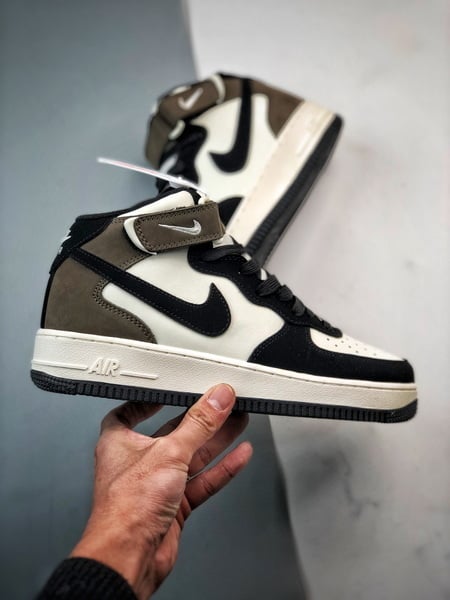 Air Force 1 07 Mid Mocha e Preto Patchwork - Vista 7