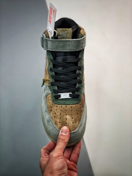 Air Force 1 07 Mid Marrom e Verde Camurca - Vista 9
