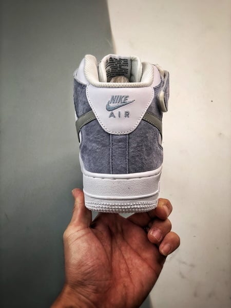 Air Force 1 07 Mid Cinzento e Azul Camurca - Vista 3