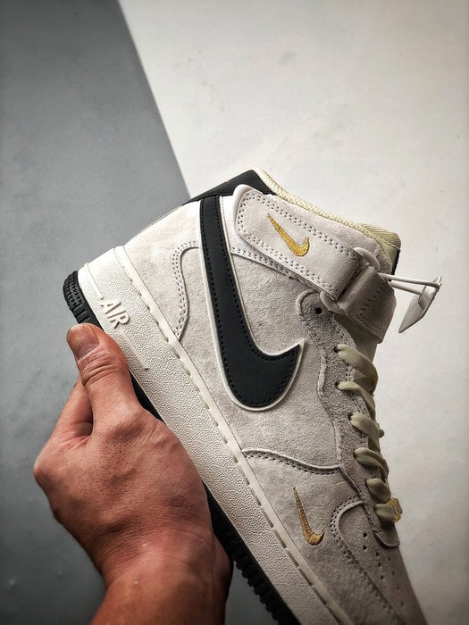 Air Force 1 07 Mid Cinzento Branco e Preto Camurca - Vista 2