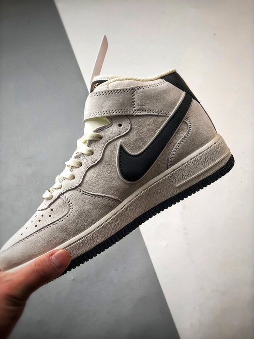 Air Force 1 07 Mid Cinzento Branco e Preto Camurca - Vista 5