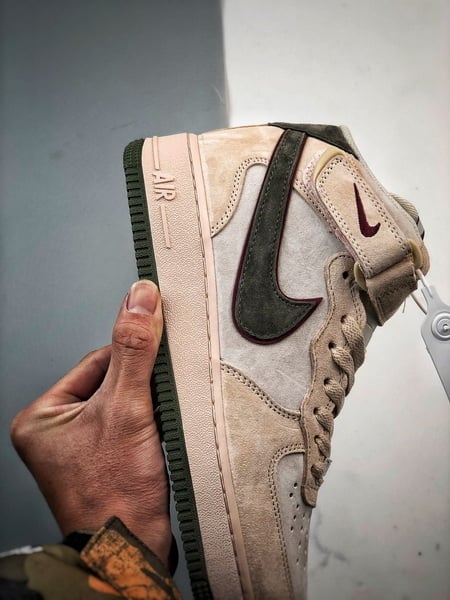 Air Force 1 07 Mid Cinzento Rosa e Verde Camurca - Vista 2