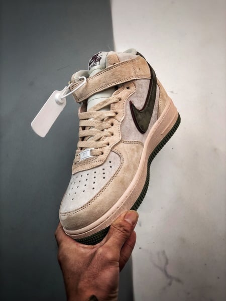 Air Force 1 07 Mid Cinzento Rosa e Verde Camurca - Vista 5