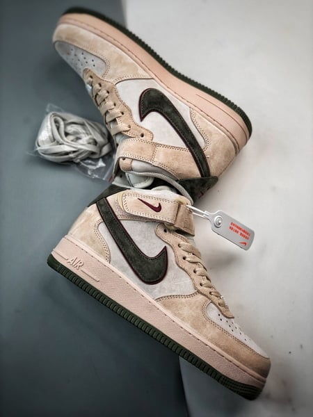 Air Force 1 07 Mid Cinzento Rosa e Verde Camurca - Vista 6