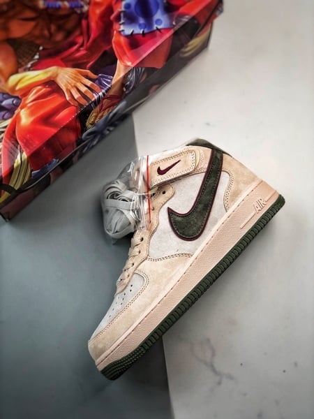 Air Force 1 07 Mid Cinzento Rosa e Verde Camurca - Vista 8