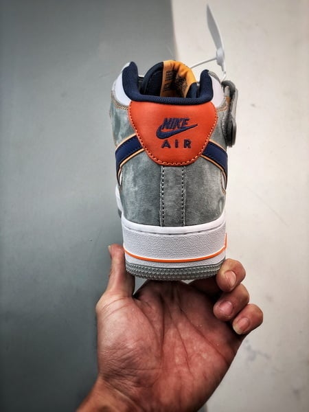 Air Force 1 07 Mid Cinzento e Azul Camurca - Vista 3