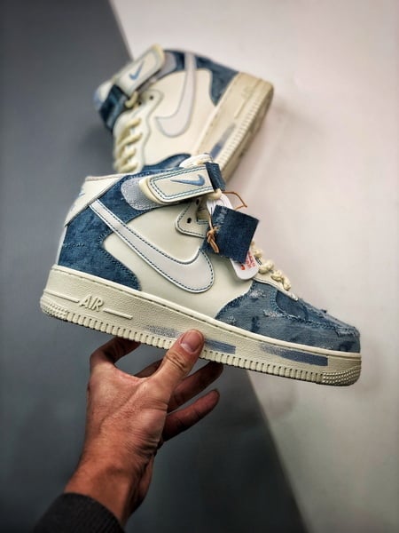 Air Force 1 07 Mid Azul Denim Patchwork - Vista 2