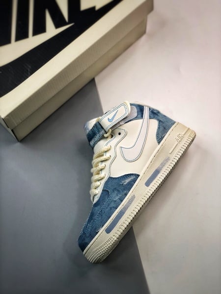 Air Force 1 07 Mid Azul Denim Patchwork - Vista 6
