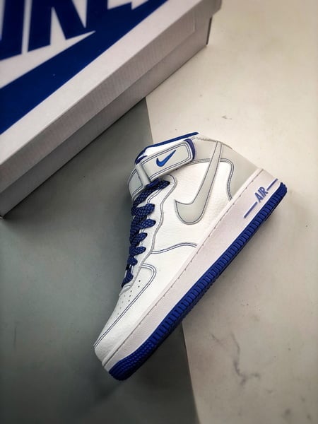 Air Force 1 07 Mid Branco e Azul Estrelas - Vista 8