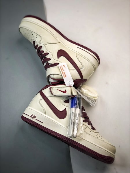 Air Force 1 07 Mid Branco e Vinho Caneta - Vista 6