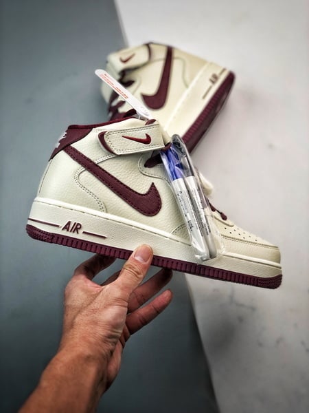 Air Force 1 07 Mid Branco e Vinho Caneta - Vista 7