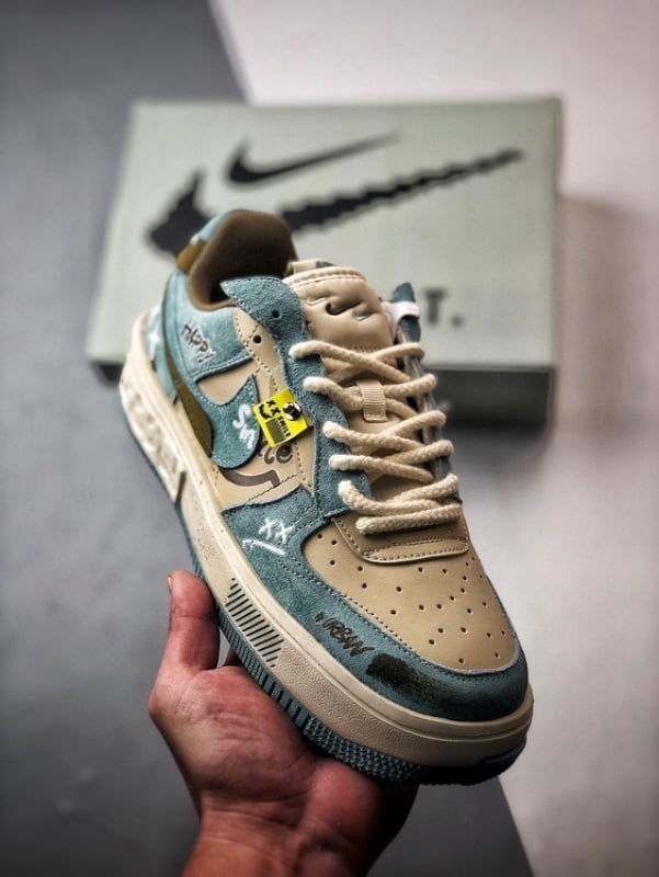 Nike Air Force 1 Low Fontanka Cinza Azul Castanho - Vista 1