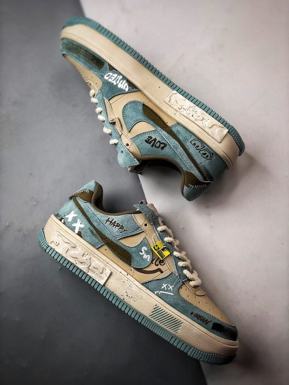 Nike Air Force 1 Low Fontanka Cinza Azul Castanho - Vista 6