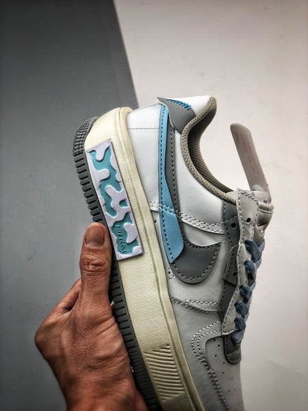 Air Force 1 Fontanka Desconstruido Branco Cinzento e Azul - Vista 3