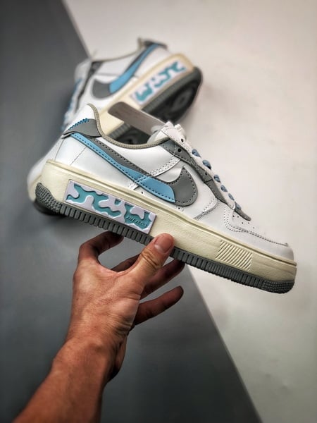 Air Force 1 Fontanka Desconstruido Branco Cinzento e Azul - Vista 7
