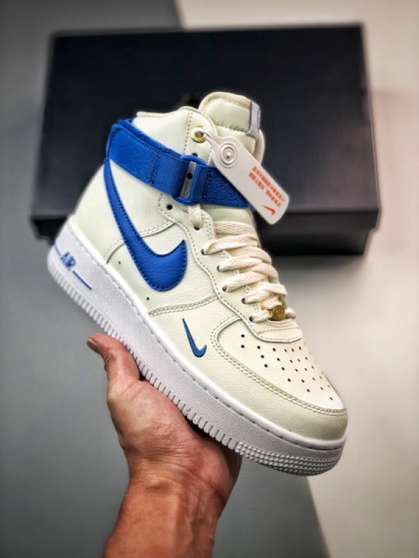 Air Force 1 High Branco e Azul Precioso - Vista 1