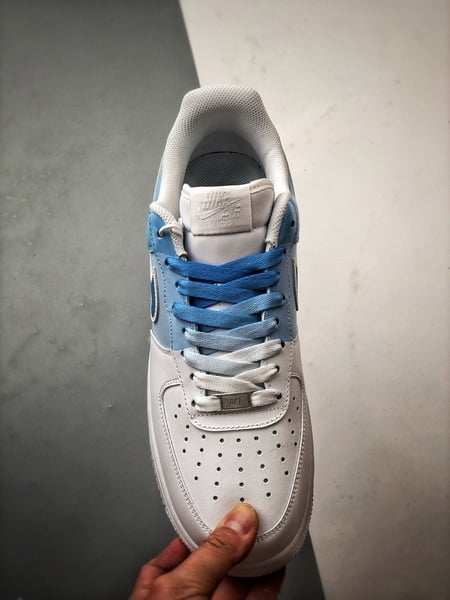 Air Force 1 Low Três Swoosh Gradiente Azul e Branco - Vista 9