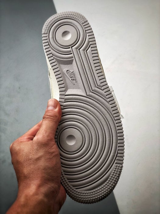 Air Force 1 Low Cinco Listras Corda Grossa Branco e Cinza - Vista 4