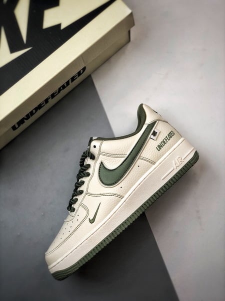 Air Force 1 Low Cinco Listras Cadarços Grossos Marfim e Verde - Vista 8