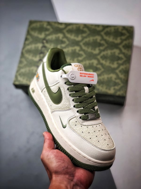 Air Force 1 Low Gucci Lona Mescla Branco e Verde - Vista 1