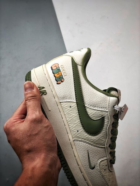 Air Force 1 Low Gucci Lona Mescla Branco e Verde - Vista 2