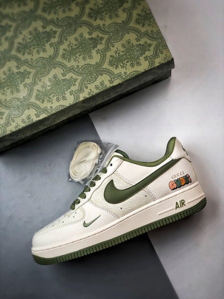 Air Force 1 Low Gucci Lona Mescla Branco e Verde - Vista 8