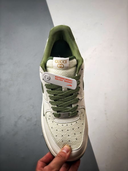 Air Force 1 Low Gucci Lona Mescla Branco e Verde - Vista 9