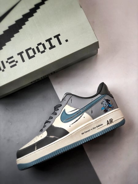 Air Force 1 Low Digimon Cinza e Azul - Vista 8