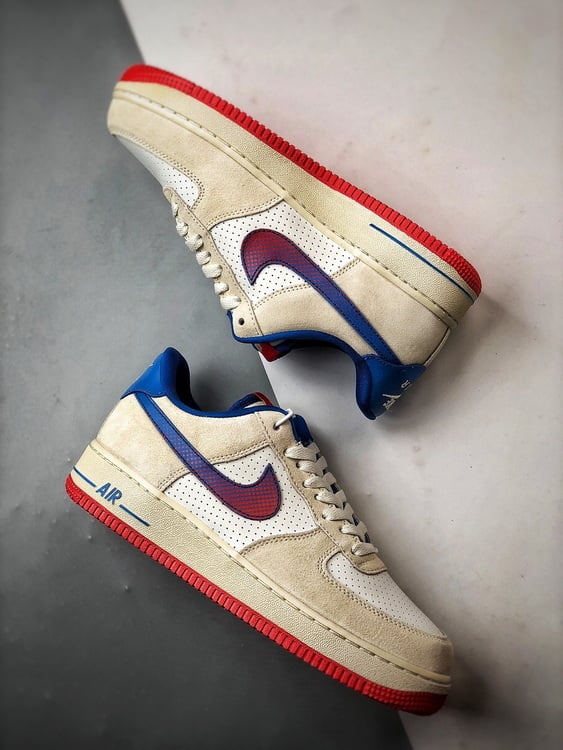 Nike Air Force 1 Low Gradiente Branco, Azul e Vermelho - Vista 6