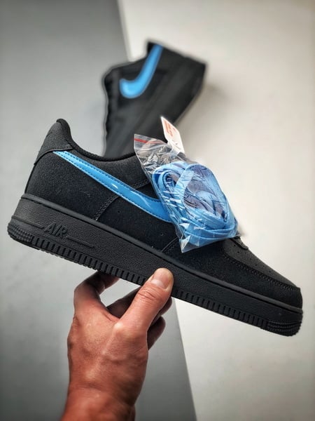 Air Force 1 Low By You Preto e Azul com Estrelas - Vista 7