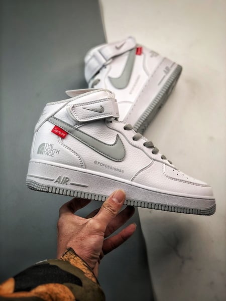 Air Force 1 Mid By You SupBranco e Cinzento - Vista 7
