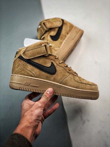 Air Force 1 Mid By You Terra e Amarelo Camurca - Vista 7
