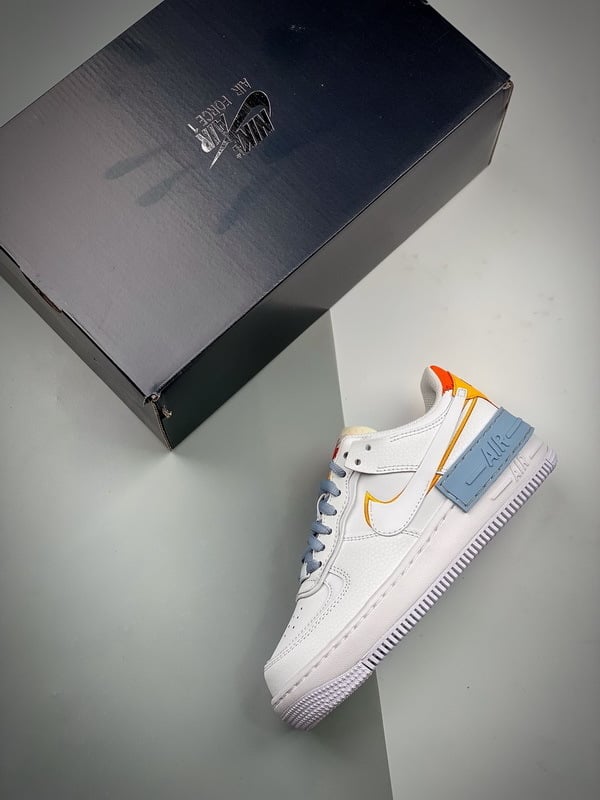 Air Force 1 ShadowBranco Laranja Azul Patchwork - Vista 6