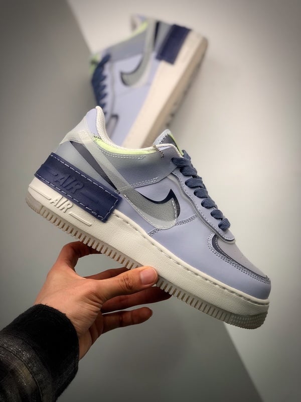 Air Force 1 Shadow Cinzento Azul Meia Noite - Vista 4