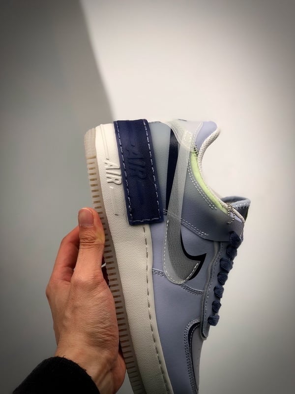 Air Force 1 Shadow Cinzento Azul Meia Noite - Vista 7