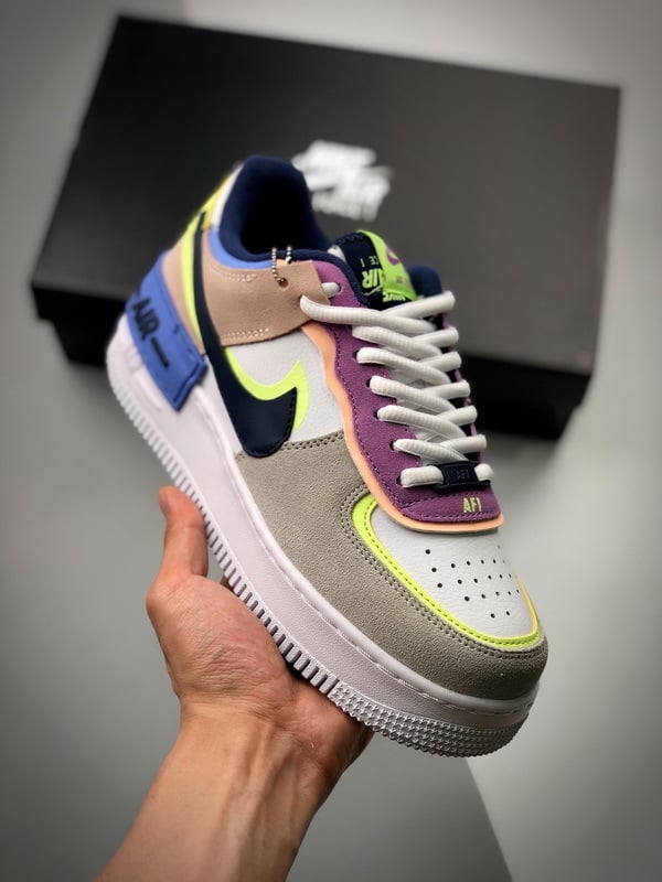 Air Force 1 Shadow Cinzento Preto Verde Patchwork - Vista 3