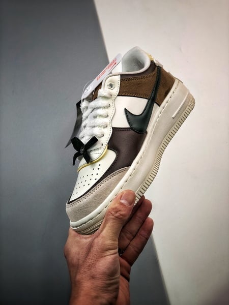 Air Force 1 Shadow Branco Cinzento e Marrom - Vista 5