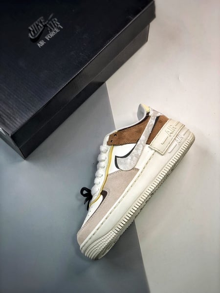 Air Force 1 Shadow Branco Cinzento e Marrom - Vista 8