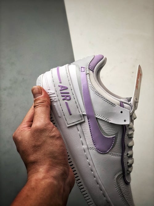 Air Force 1 Shadow Branco Cinzento e Roxo - Vista 2
