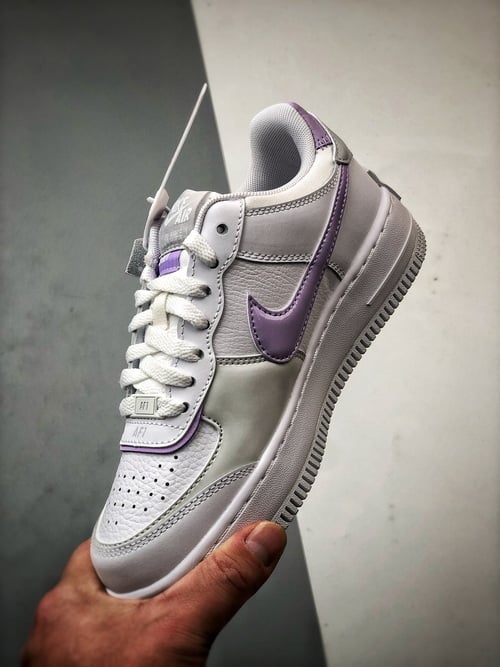 Air Force 1 Shadow Branco Cinzento e Roxo - Vista 5