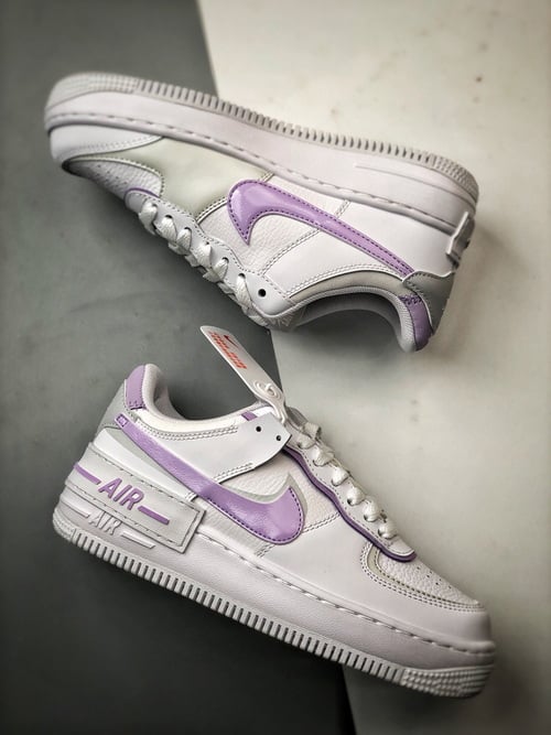 Air Force 1 Shadow Branco Cinzento e Roxo - Vista 6