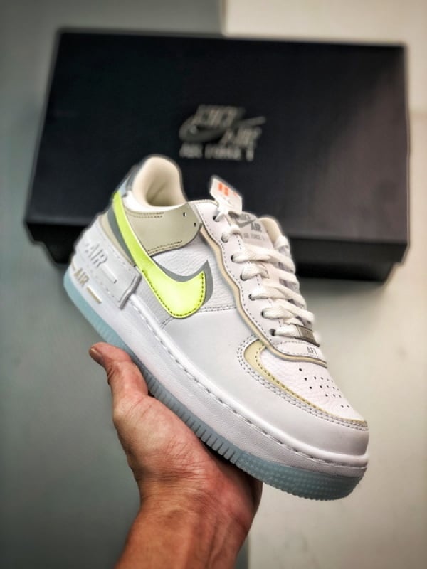 Air Force 1 Shadow Branco Cinzento e Verde - Vista 1