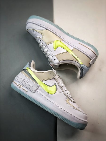Air Force 1 Shadow Branco Cinzento e Verde - Vista 6